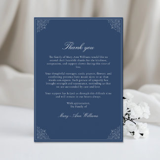 Elegant After Funeral Memorial Sympathy  Thank You Card