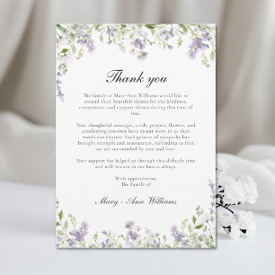 Elegant After Funeral Memorial Sympathy Thank You Card