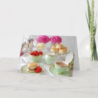 Elegant Afternoon Tea Greetings Card