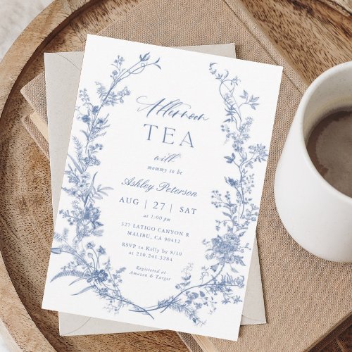 Elegant Afternoon Tea Party Baby Shower Invitation