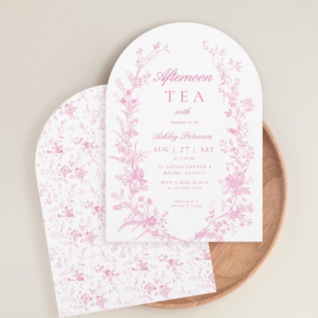 Elegant Afternoon Tea Party Girl Baby Shower Arch Invitation (Creator Uploaded)