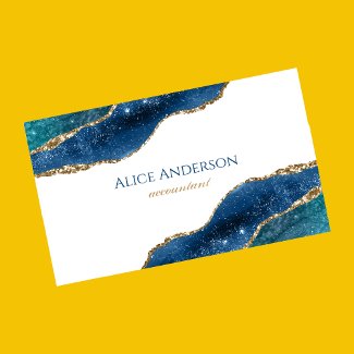 Elegant Agate galaxy BLUE gold accountant Business