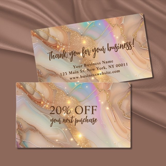 Elegant Agate Glitter Business Discount Card (Creator Uploaded)