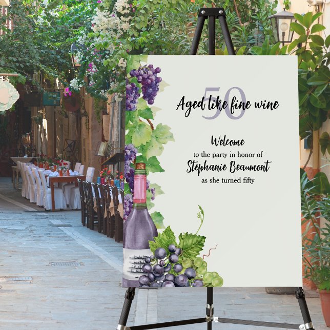 Elegant Aged Like Fine Wine 50th Birthday Party Foam Board (Creator Uploaded)