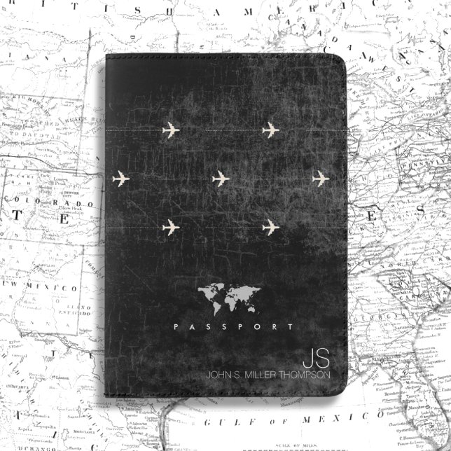 elegant aged look black travel passport holder (Creator Uploaded)