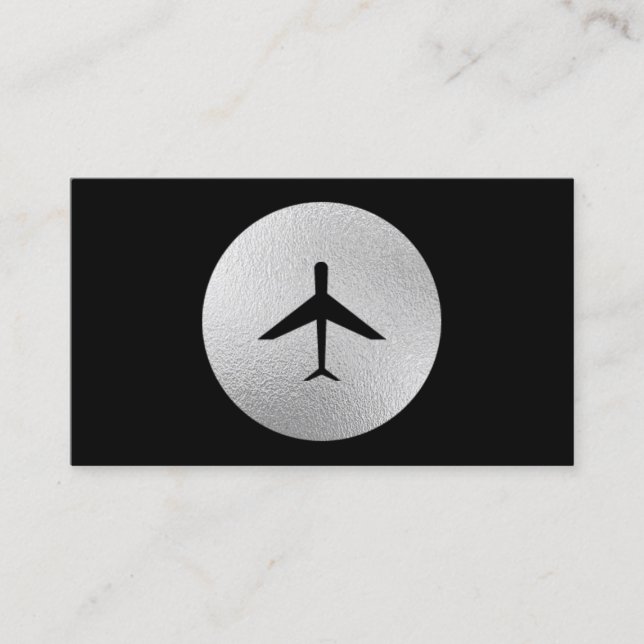 Elegant Airplane Business Card (Front)