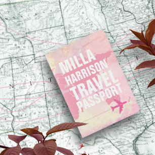 elegant airplane travel pinkish passport holder