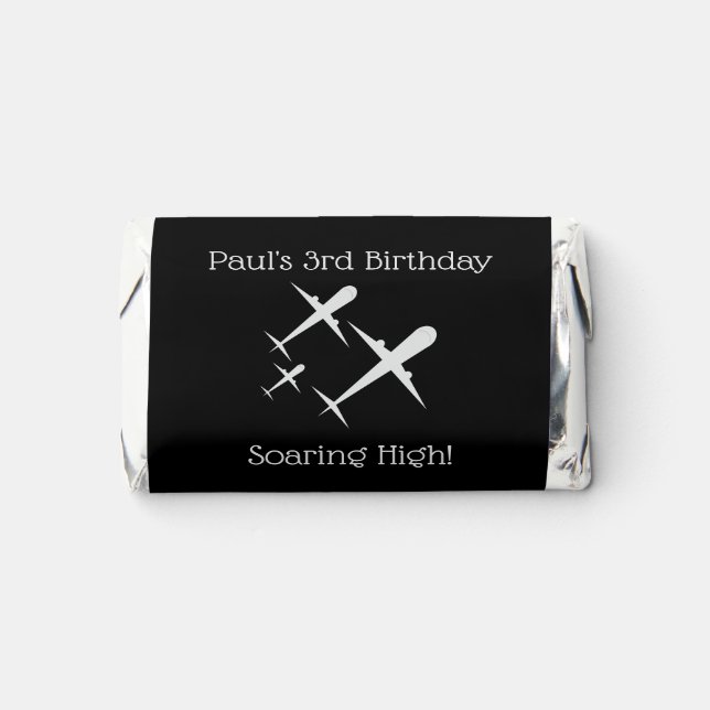 Elegant Airplanes Black and White Personalized Hershey's Miniatures (Front)