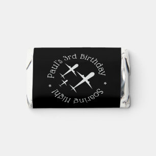 Elegant Airplanes in Formation, Black Personalized Hershey's Miniatures