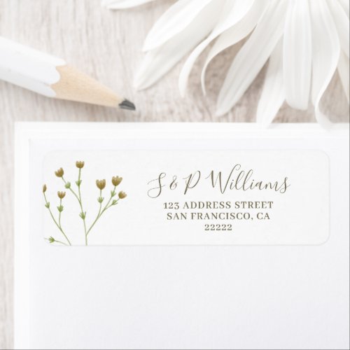 Elegant Airy Simple Wildflower Return Address Label