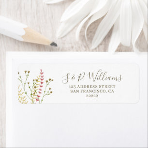 Elegant Airy Wildflower Light Return Address Label