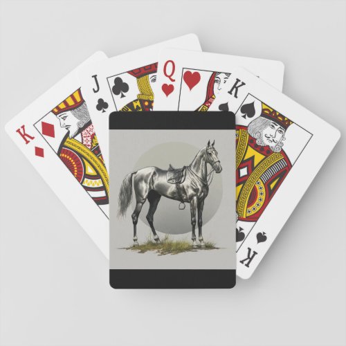 Elegant Akhal_Teke Horse Art Design Playing Cards