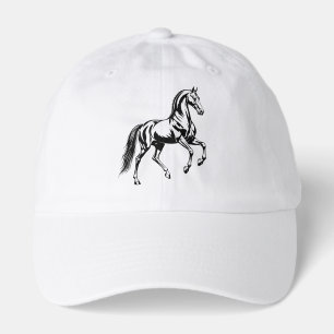 Elegant Akhal-Teke Horse Stylized Illustration Hat