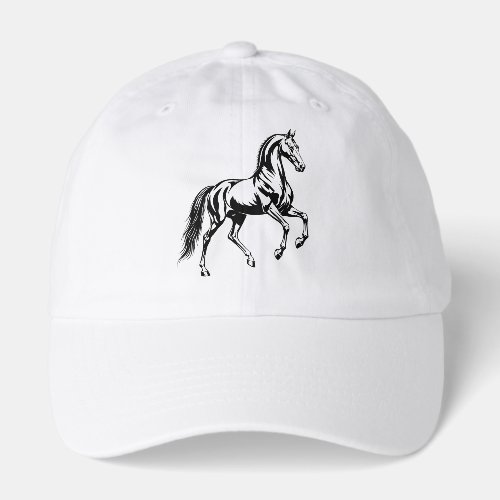 Elegant Akhal-Teke Horse Stylized Illustration Hat