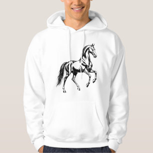 Elegant Akhal-Teke Horse Stylized Illustration Hoodie