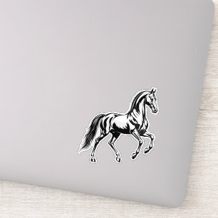 Elegant Akhal-Teke Horse Stylized Illustration Sticker