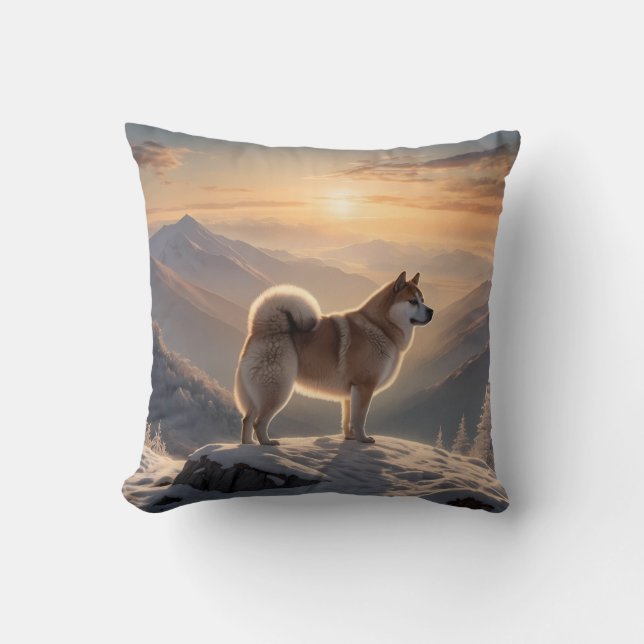 Elegant Akita Throw Pillow (Front)