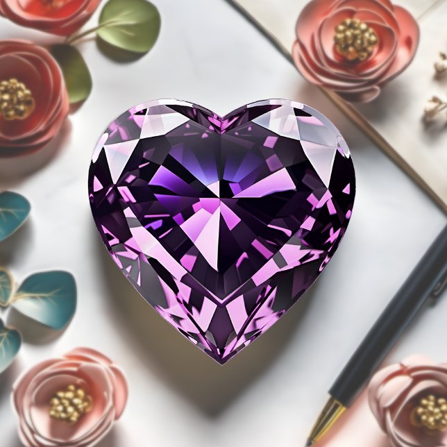 Elegant Alexandrite Faux Crystal Heart Paperweight (Luxury & Love Encased! 💜✨)