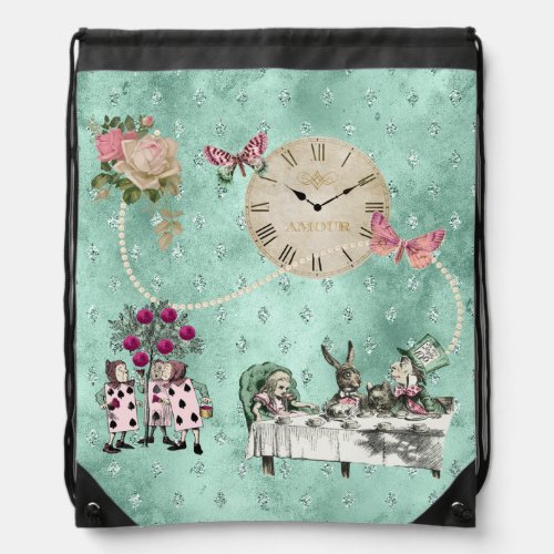 Elegant Alice In Wonderland    Drawstring Bag