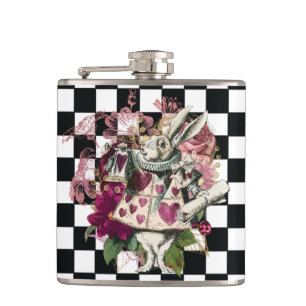 Elegant Alice in Wonderland Rabbit Flask