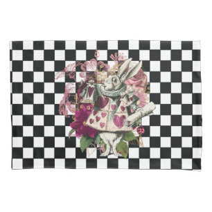 Elegant Alice in Wonderland Rabbit Pillow Case