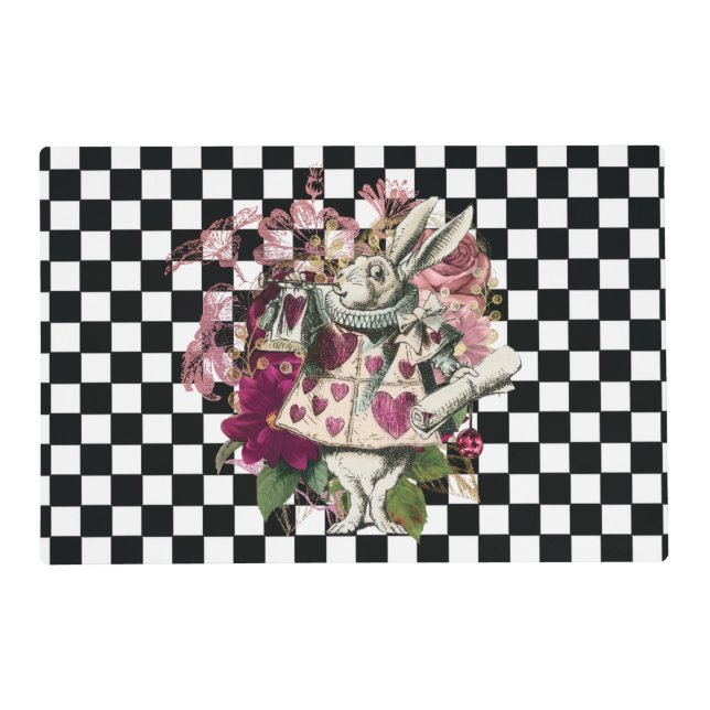 Elegant Alice in Wonderland Rabbit Placemat (Front)