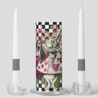 Elegant Alice in Wonderland Rabbit Unity Candle Set