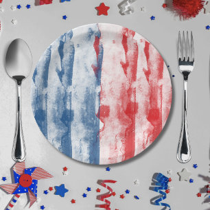 Elegant All American Girl 4th July Baby Shower Paper Plates