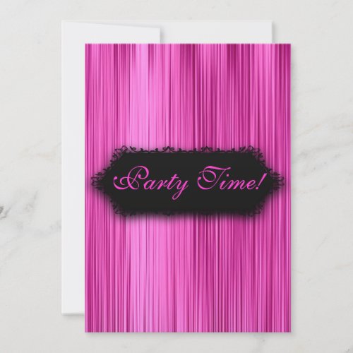 Elegant All Events Black Pink Curtain 2 Invitations