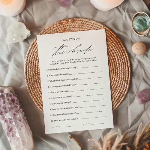 Elegant All Eyes On The Bride Bridal Shower Game Invitation