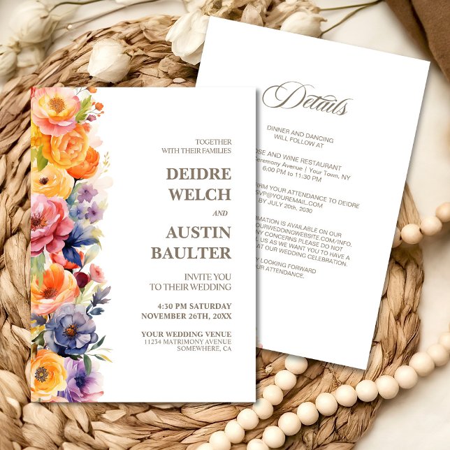 Elegant All in One Spring Floral Wedding Invitation (Creator Uploaded)