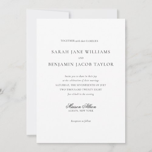 Elegant All in One Wedding Invitation with RSVP