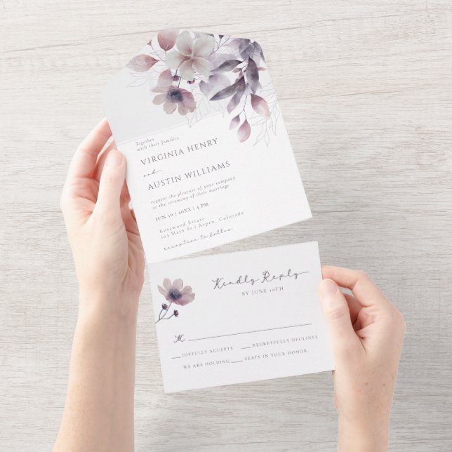 Elegant All in One Wedding Invite (Tearaway)
