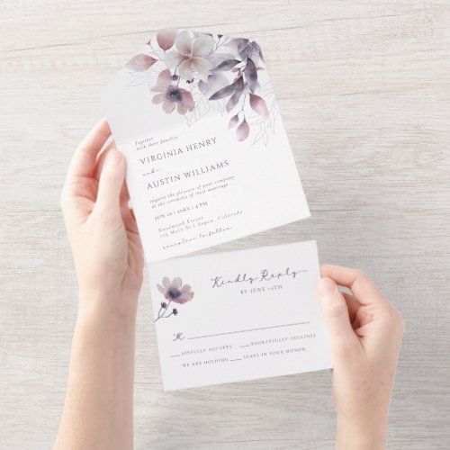 Elegant All in One Wedding Invite