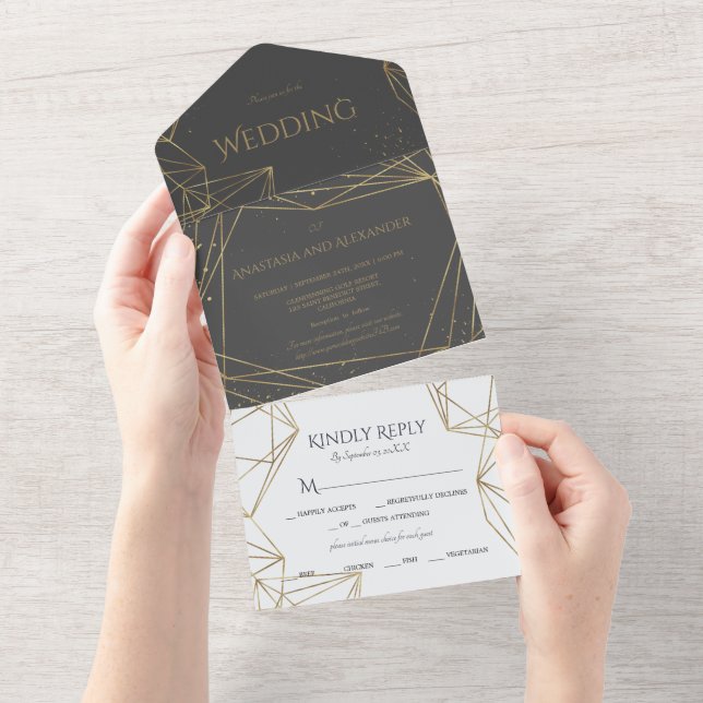 Elegant All in One Wedding Invite. All In One Invi Invitation (Tearaway)