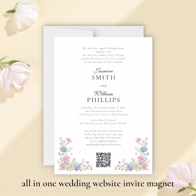 Elegant all in one wedding website invite Magnet (Creator Uploaded)