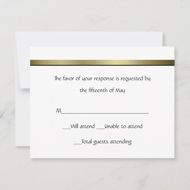 Elegant All Purpose Wedding Response Card (Front)