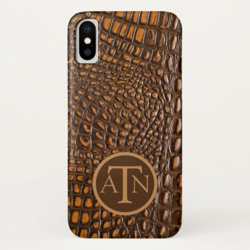 Elegant Alligator Skin Monogram iPhone X Case