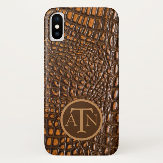 Elegant Alligator Skin Monogram Case-Mate iPhone Case (Back)