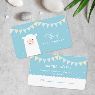 Elegant Alpaca Llama Boy Baby Shower Diaper Raffle Enclosure Card