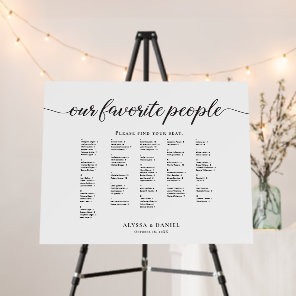 Elegant Alphabetical Our Favorite People Wedding Foam Board