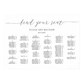 Elegant Alphabetical Wedding Seating Chart