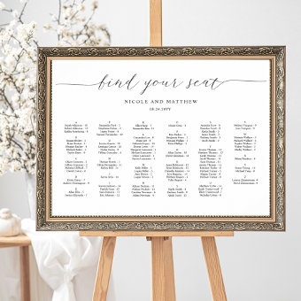 Elegant Alphabetical Wedding Seating Chart 