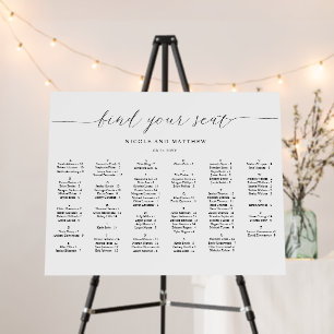 Elegant Alphabetical Wedding Seating Chart Foam Bo Board