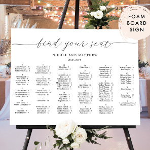 Elegant Alphabetical Wedding Seating Chart Foam Board