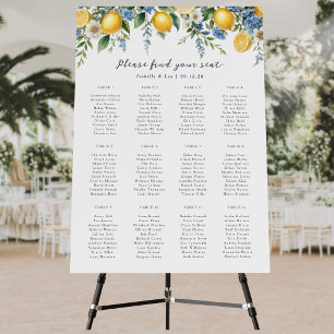 Elegant Amalfi Lemon Citrus Wedding Seating Chart Foam Board