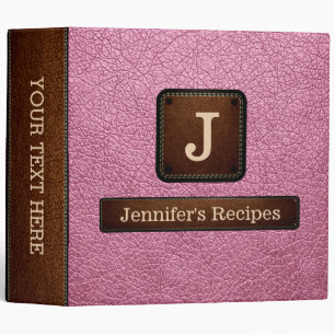 Elegant Amaranth pink Leather Look 3 Ring Binder