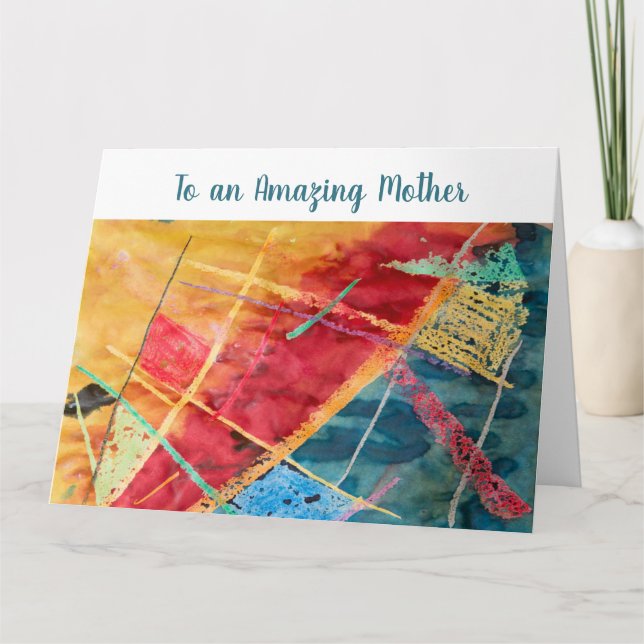 Elegant Amazing Mother Love Modern Watercolor Art Card (Front)