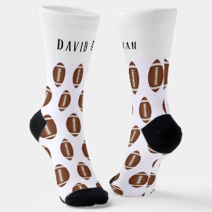 Elegant American Football Ball Monogram Socks