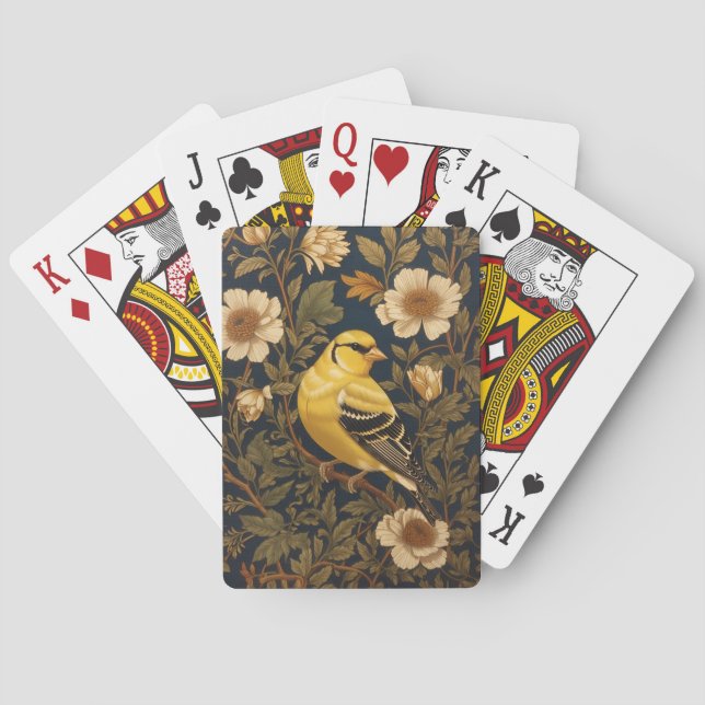 Elegant American Goldfinch  Poker Cards (Back)
